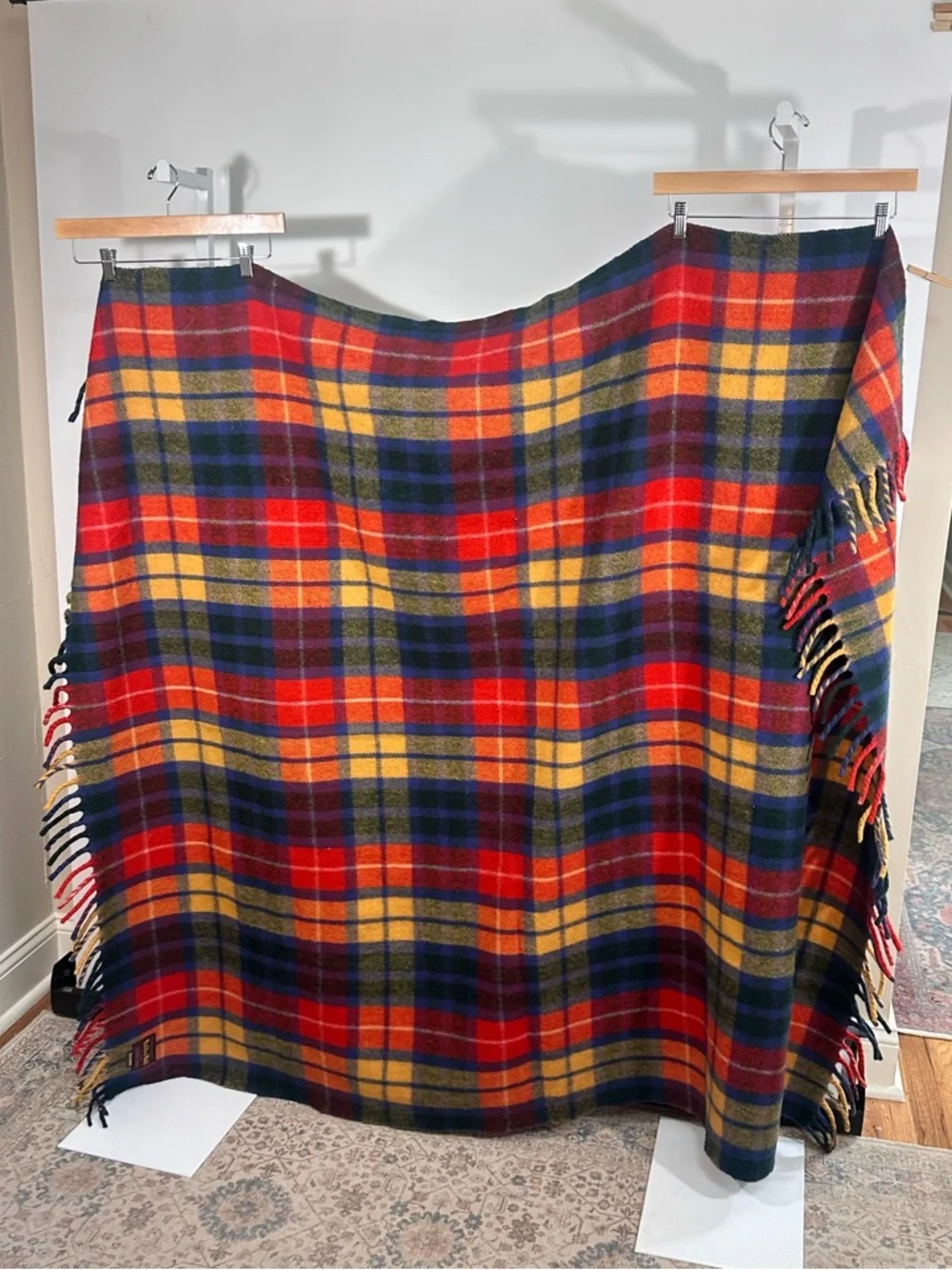 Hudson’s Bay Buchanan Plaid Wool Travel Rug Blanket Throw 52x64 Vintage Tartan